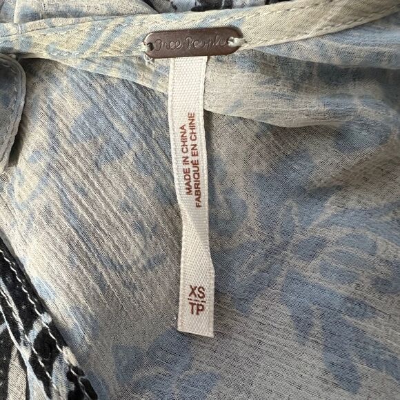 Free People Oversized Ivory Combo Penny Lover Mini Dress Size XS - Picture 8 of 8